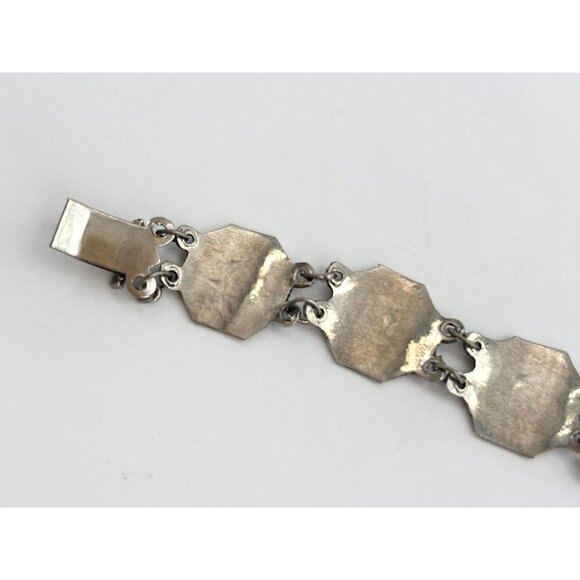 Siam Sterling Rainbow Hexagon Multi God & Goddess Figure 925 Vintage Bracelet - Picture 8 of 10